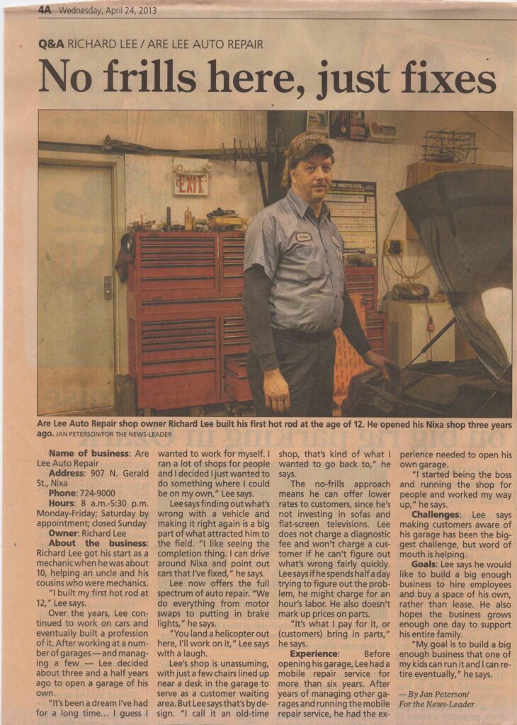 Newspaper_article_Are_Lee_Auto_Repair